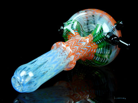 Dark Blue Color Changing Glass Wrap Rake Fumed Pipe – VisceralAntagonisM