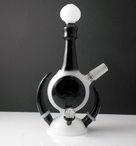 Buy Online Black & White Glass Mini Dab Rig at Haze Emporium USA