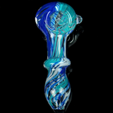 triple aqua blue glass pipe