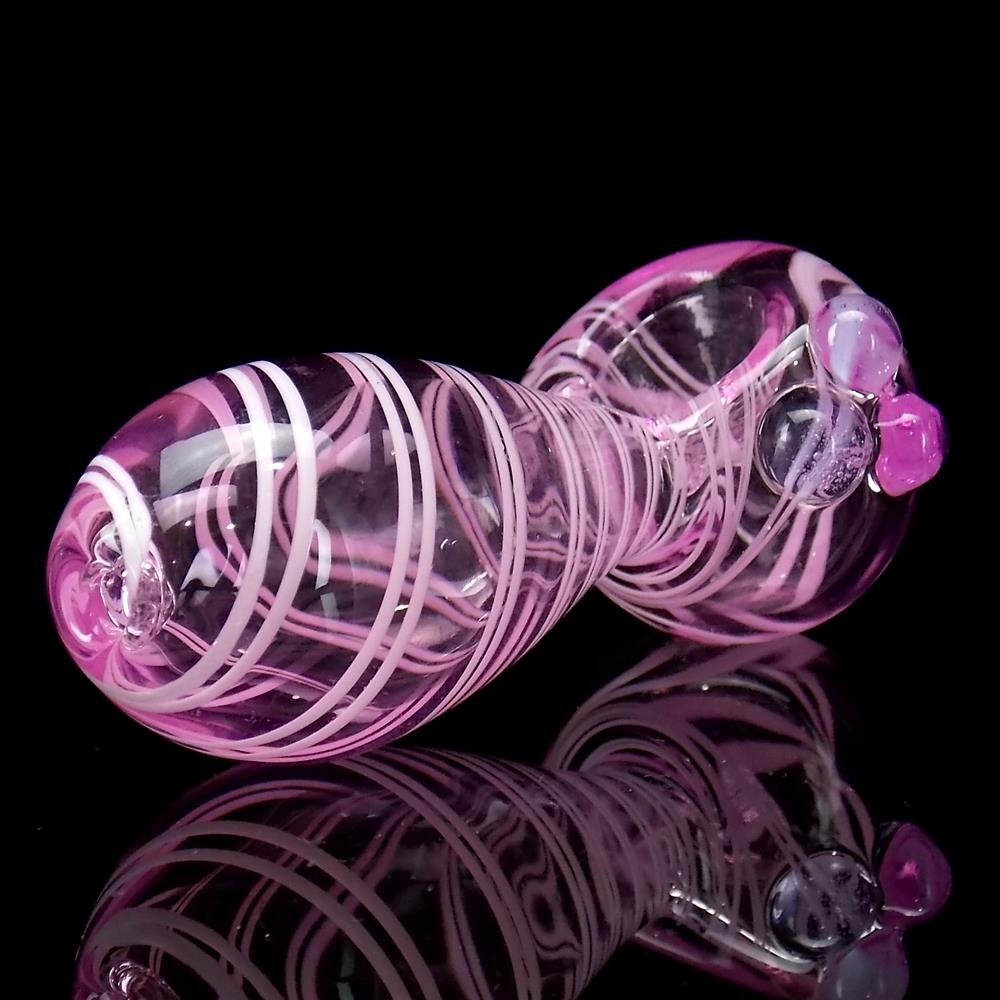 Pink Flower Glass Pipe Poker Pokeysglass Pipe Cleaner 5inch Poker Bowl Poke  Reamer Plant Stake Art Glass Mini-sculpture USA 