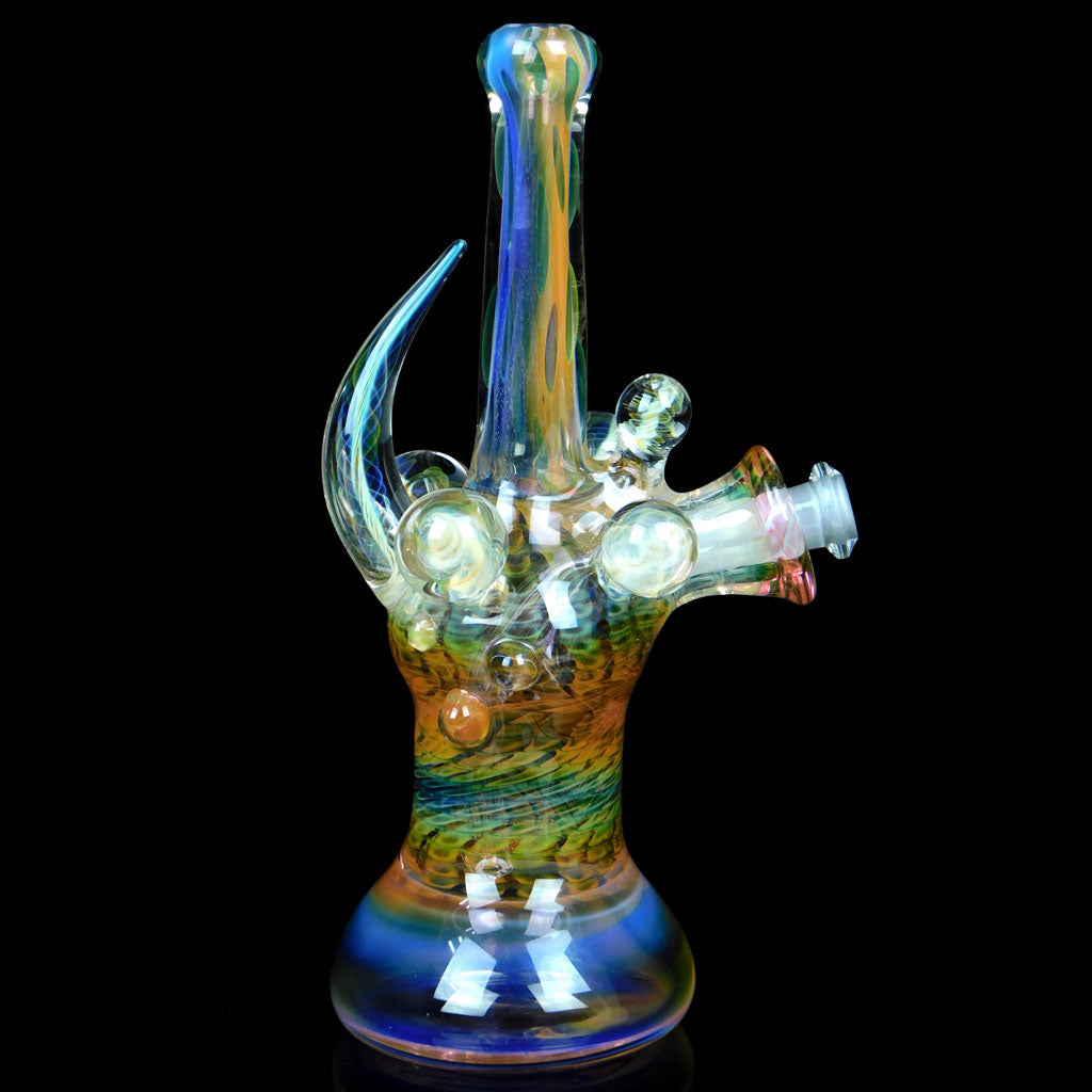 ZONG Hand Blown Glass Tobacco Pipe-US Made, JC Dichro Marble Fumed