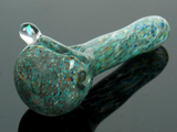 blue frit glass pipe with opal