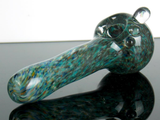 blue frit glass pipe with opal